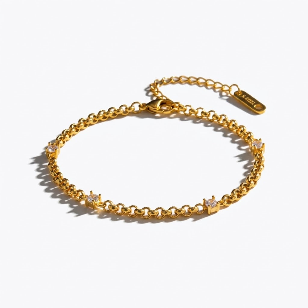 The Celeste Rhinestone Station Chain Bracelet