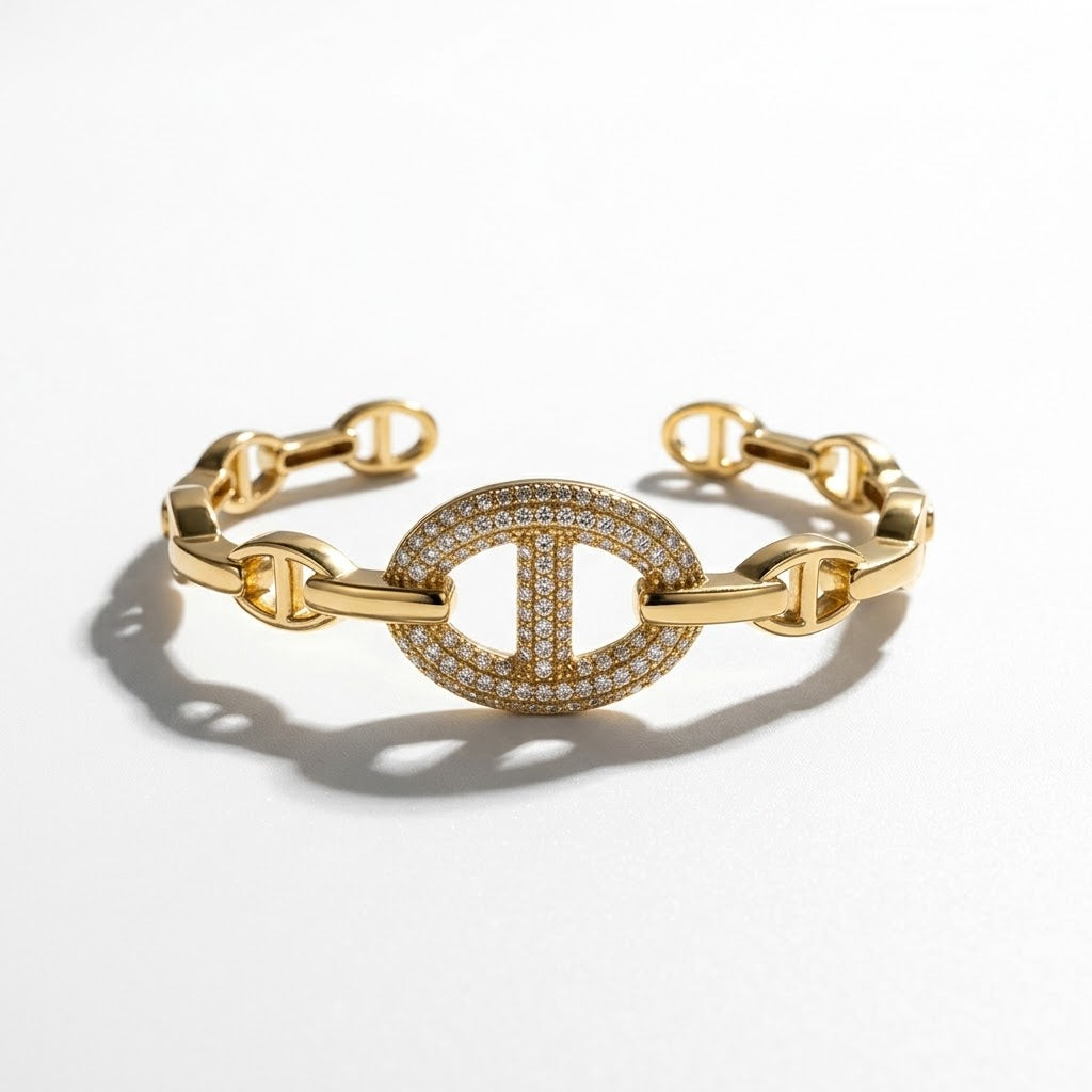 The Heirloom Iced Mariner & Braided Chain Stack