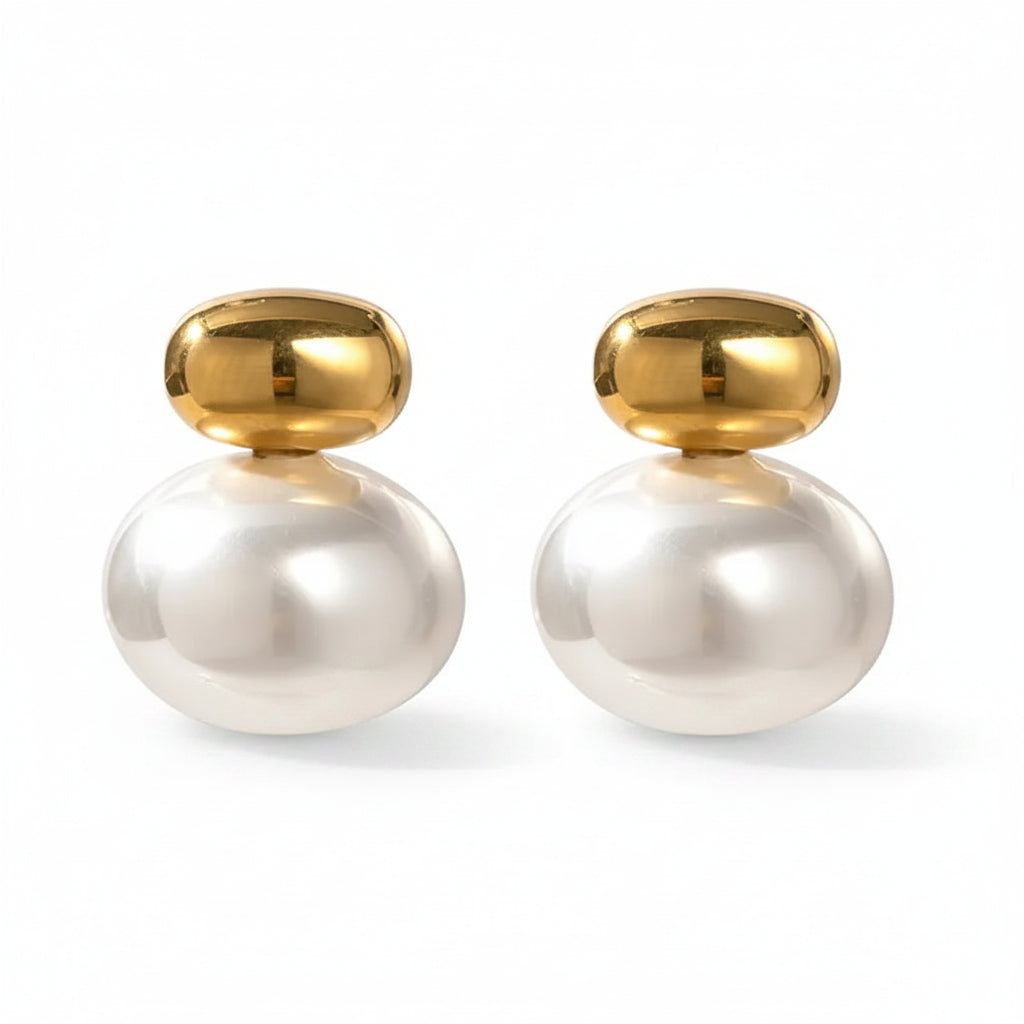 Minimalist Geometric Double-Drop Ear Studs – Premium 304 Stainless Steel