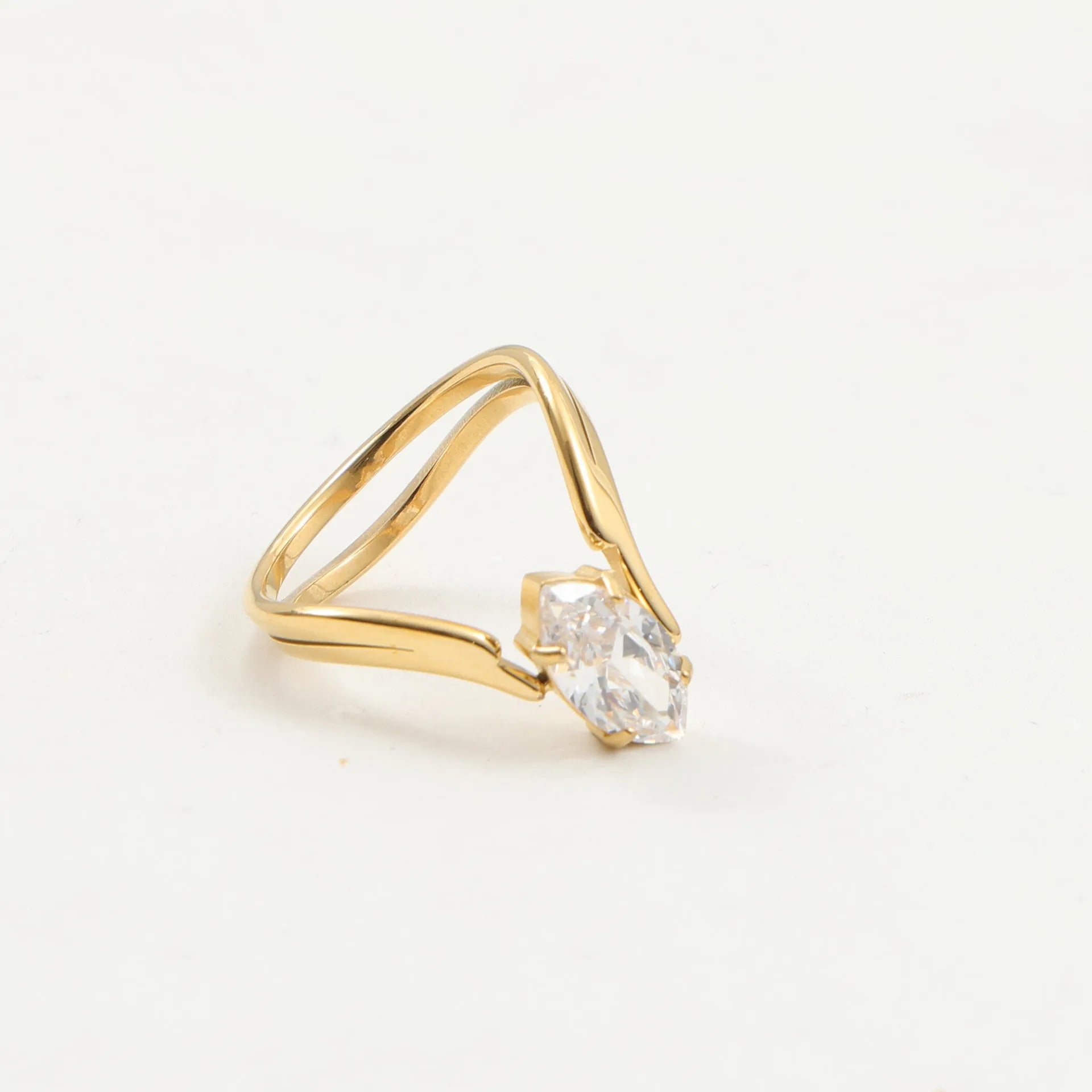 The Valentina Gold PVD Coated Adjustable Asymmetric Gem Band