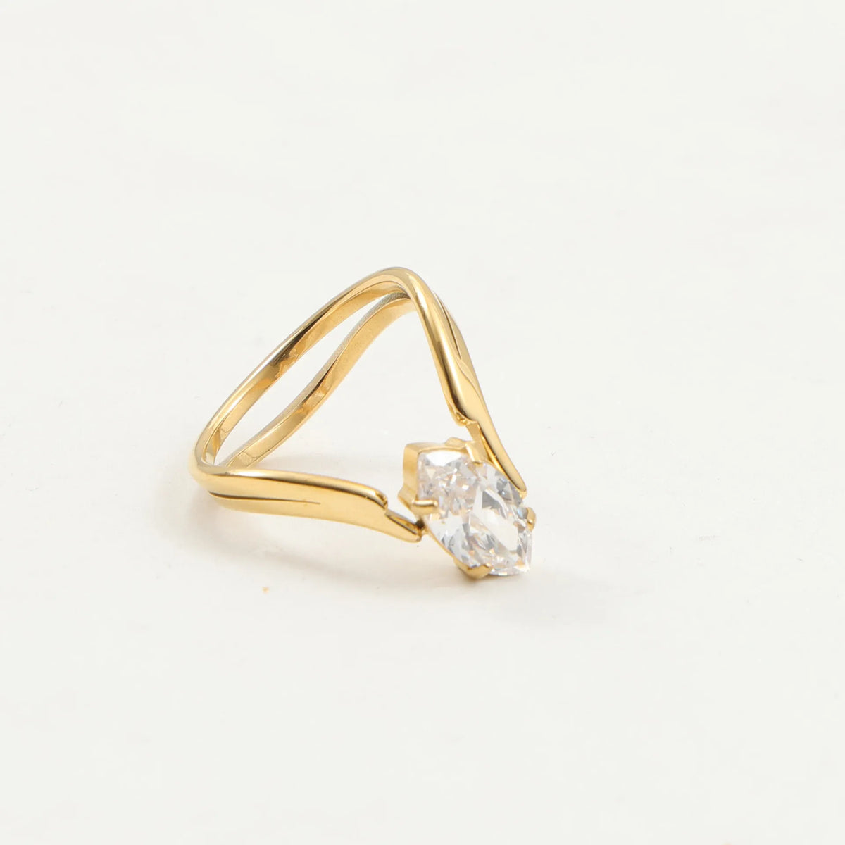 The Valentina Gold PVD Coated Adjustable Asymmetric Gem Band