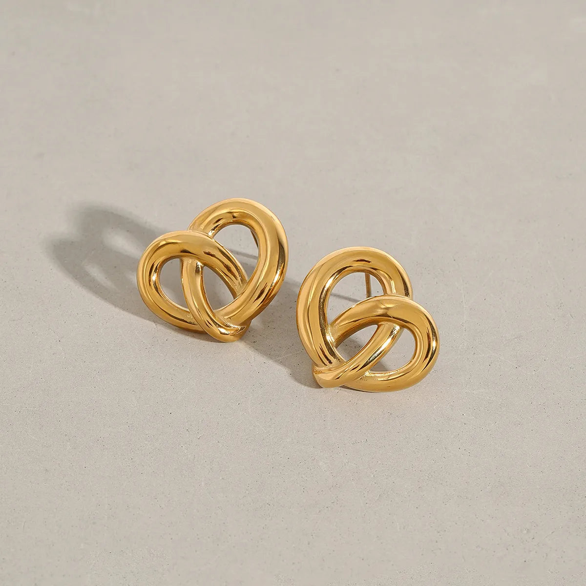 Tarnish-Free Stainless Steel Bold Twisted Geometric Earrings