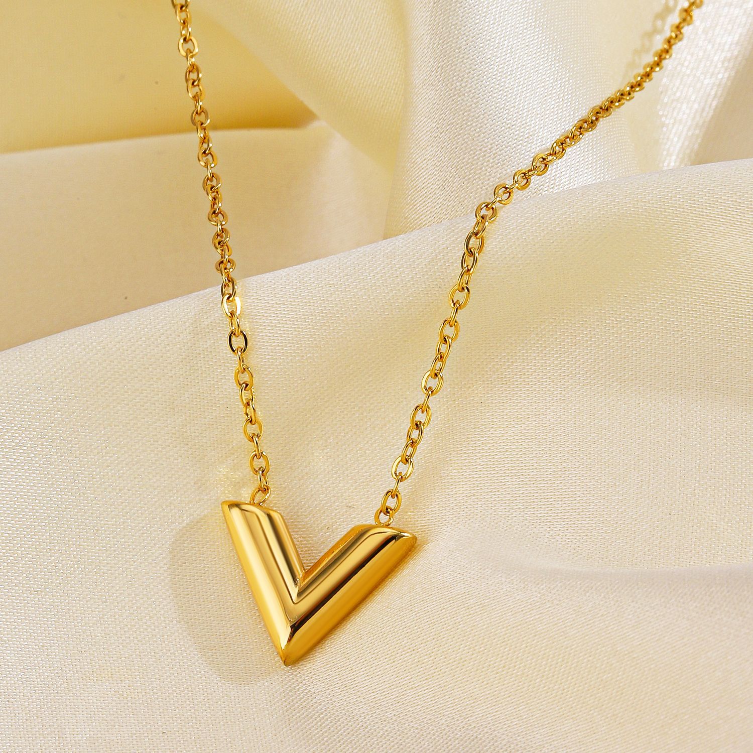 Elegant Minimalist V-Letter Jewelry Set - Tarnish-Free Titanium Steel
