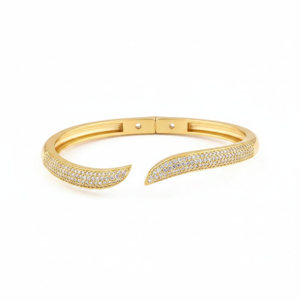 The Aurelia Pavé Zircon Tapered Crossover Bangle