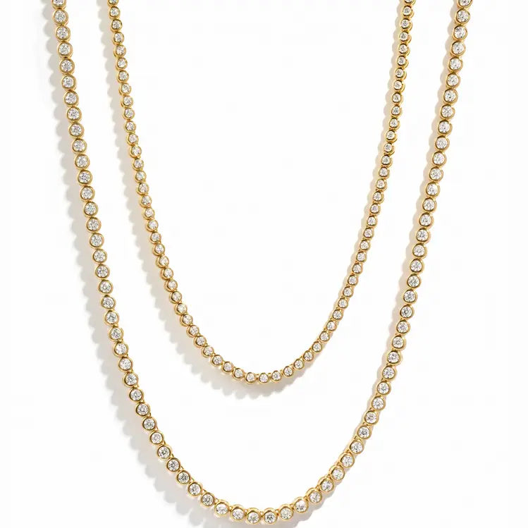 Round Bezel Tennis Necklace