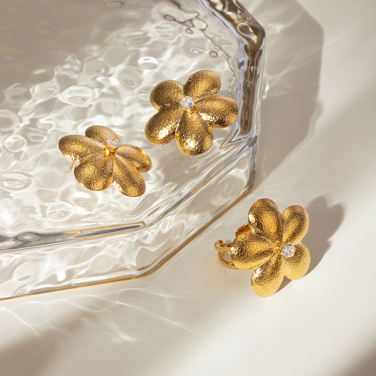 Flora 18K Gold-Plated Petal Earrings