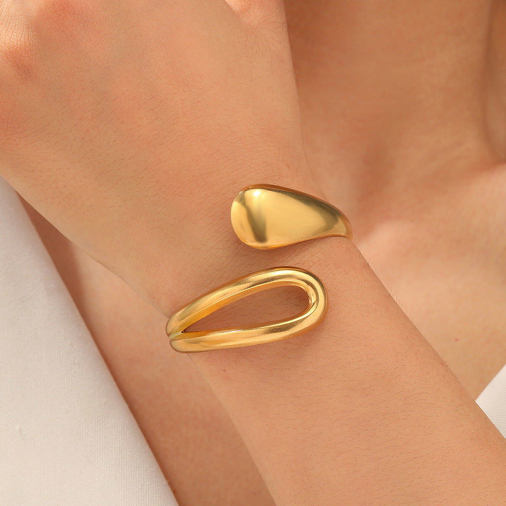 The Sculptural Teardrop Cuff Bracelet