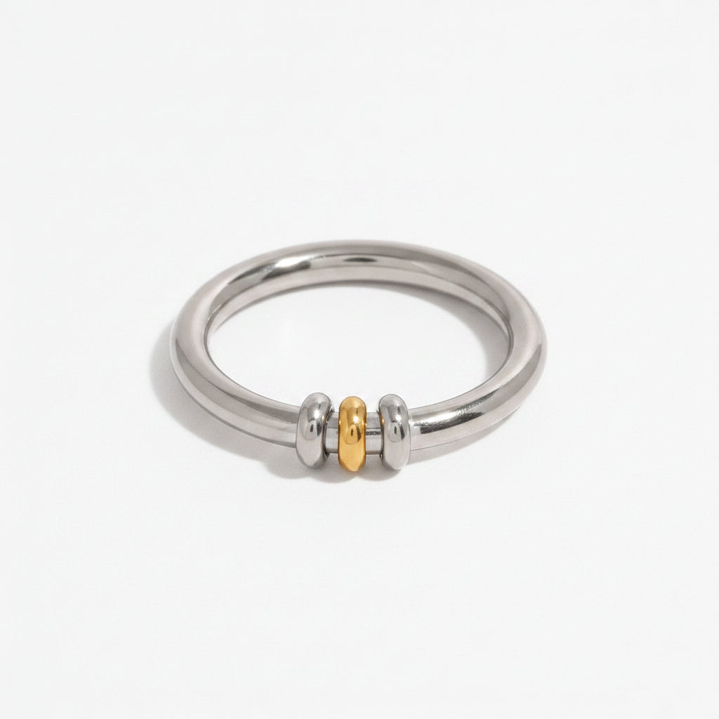 Minimalist U-Shaped Geometric Joint Ring