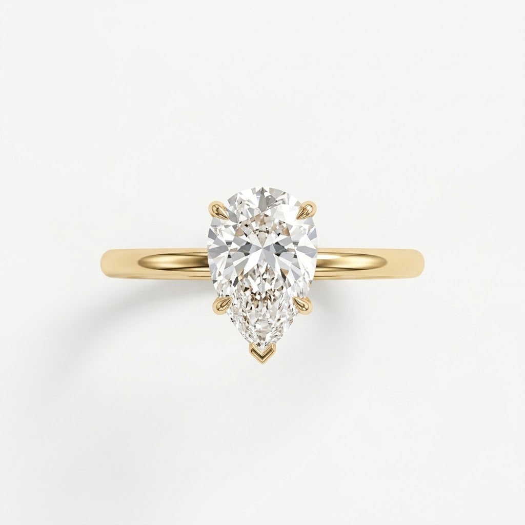 The Pear Drop Zircon Gold Ring
