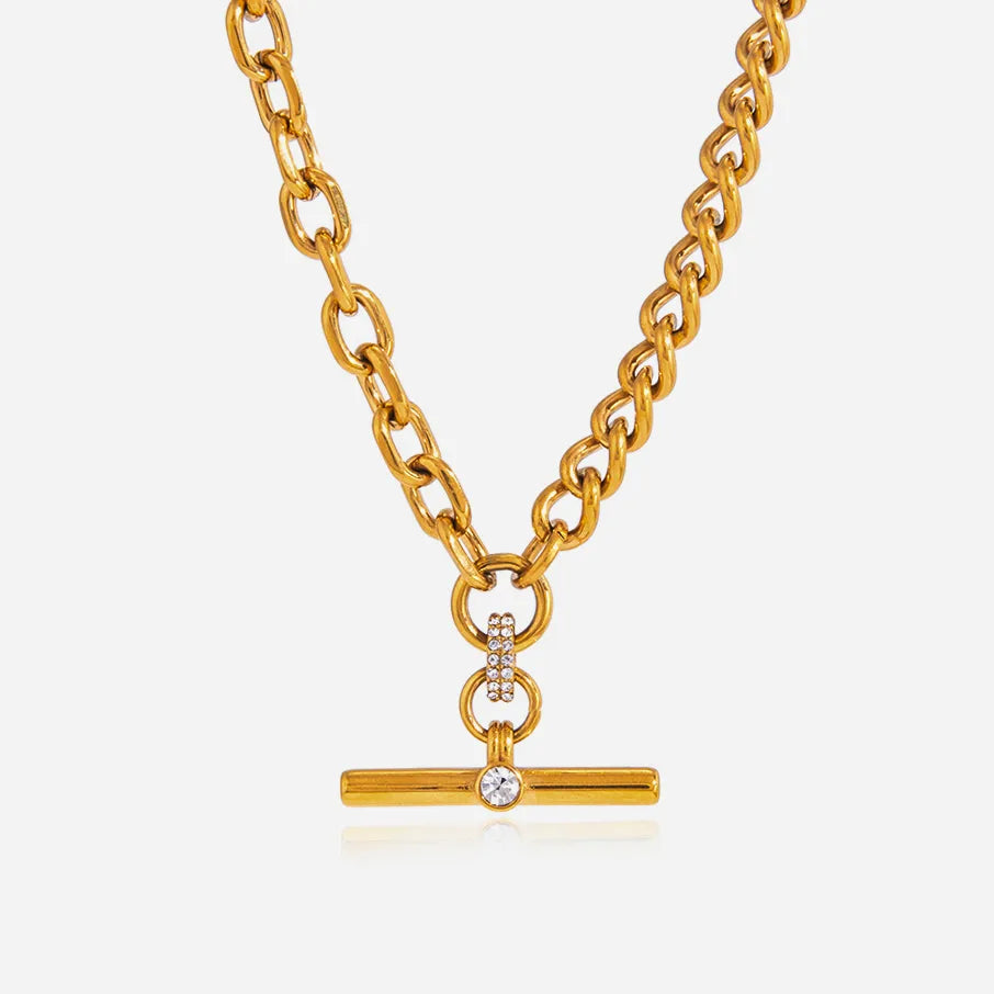 The Essential 18K Gold Stainless Steel T-Bar Cuban Chain