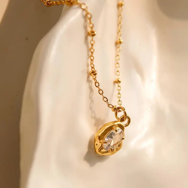 Ryleigh 18K Gold Non-Tarnish Petite Cz Necklace