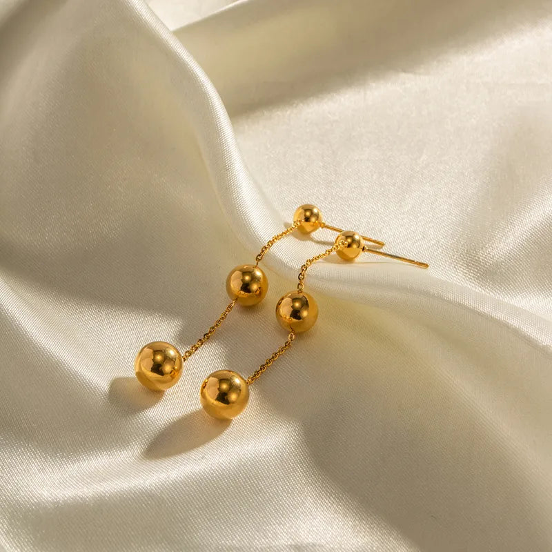 The Elena 18K Gold Plated Waterproof Ball Drop Earrings