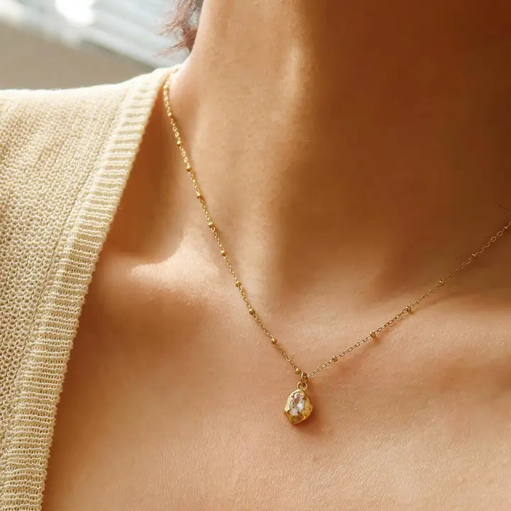 Ryleigh 18K Gold Non-Tarnish Petite Cz Necklace