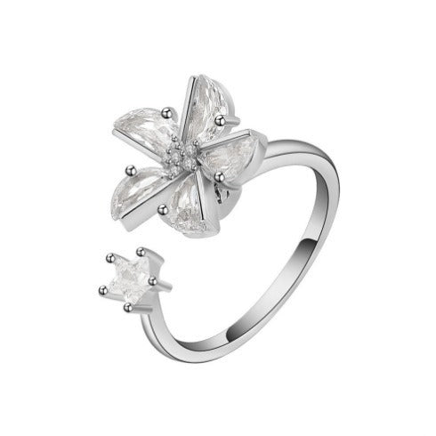 Spinning Windmill Geometric Ring | Stress-Relief Luxury Accessory
