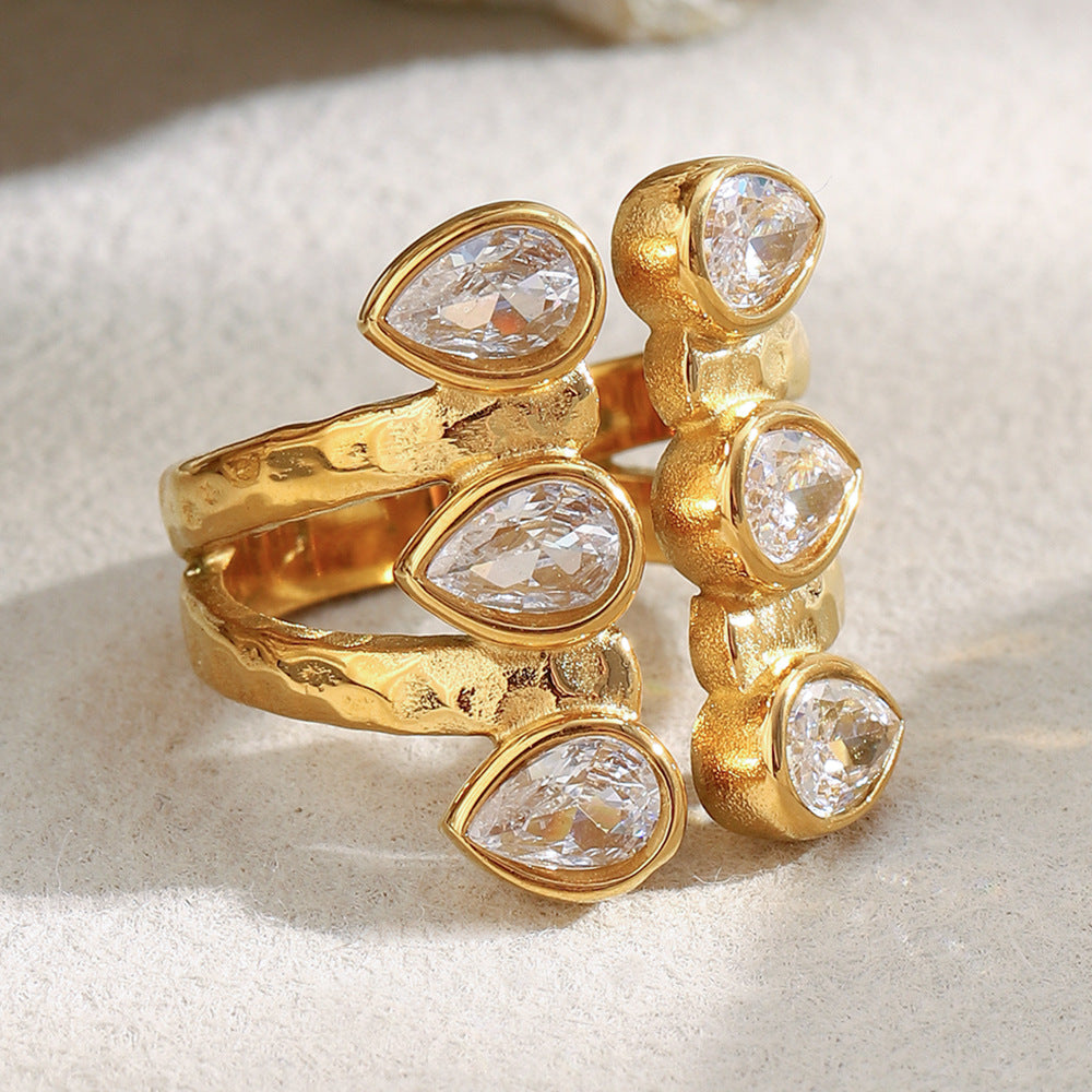 The Parisian Drop 18K Gold-Plated Statement Ring