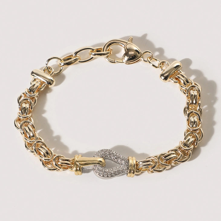 Cz Pave Byzantine Link Bracelet