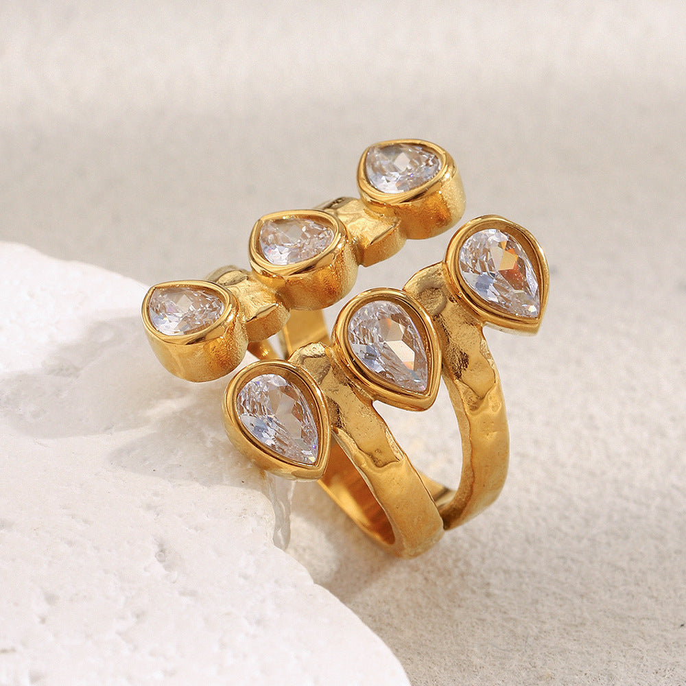 The Parisian Drop 18K Gold-Plated Statement Ring