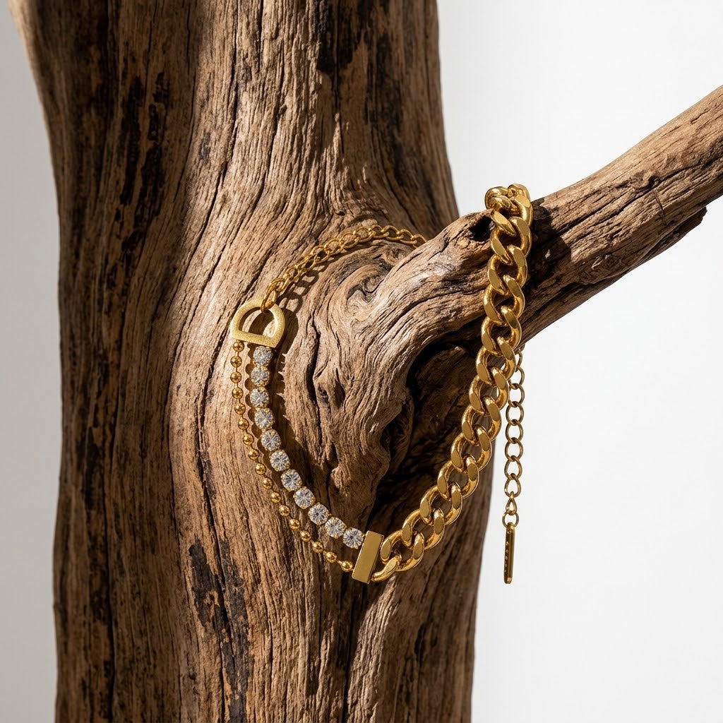 The Dua Hybrid Cuban & Tennis Chain Bracelet