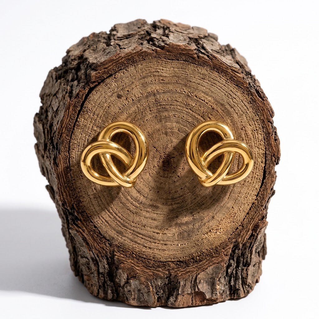 Stainless Steel Bold Twisted Geometric Earrings