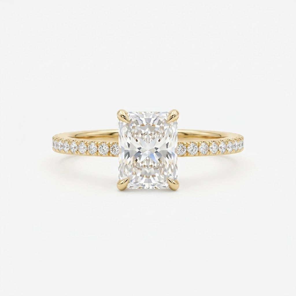 Elegant 925 Sterling Silver Radiant Zircon Ring