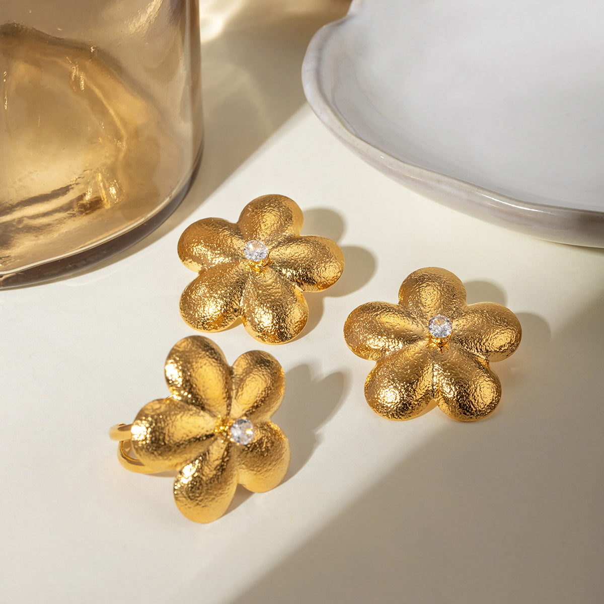 Flora 18K Gold-Plated Petal Earrings