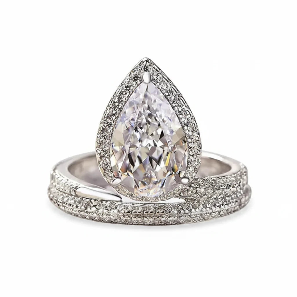 The Majestic Waterdrop Micro-Pavé Bridal Stack