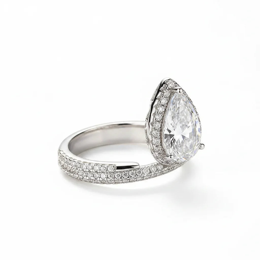 The Majestic Waterdrop Micro-Pavé Bridal Stack