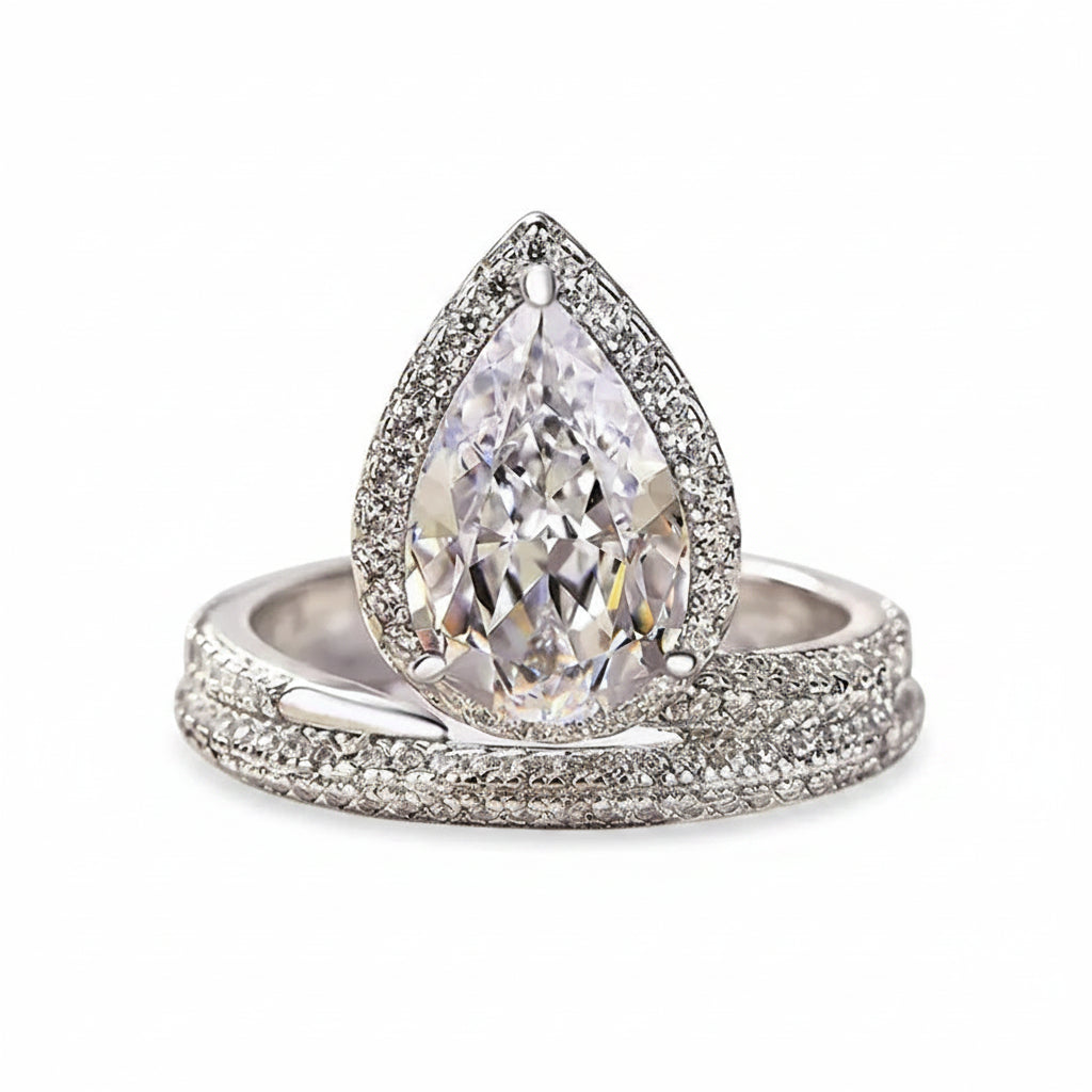 The Majestic Waterdrop Micro-Pavé Bridal Stack