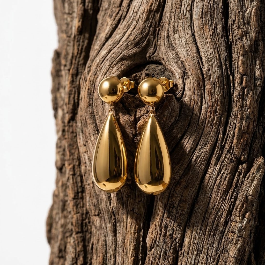 Hollow Water Droplet Drop Earrings