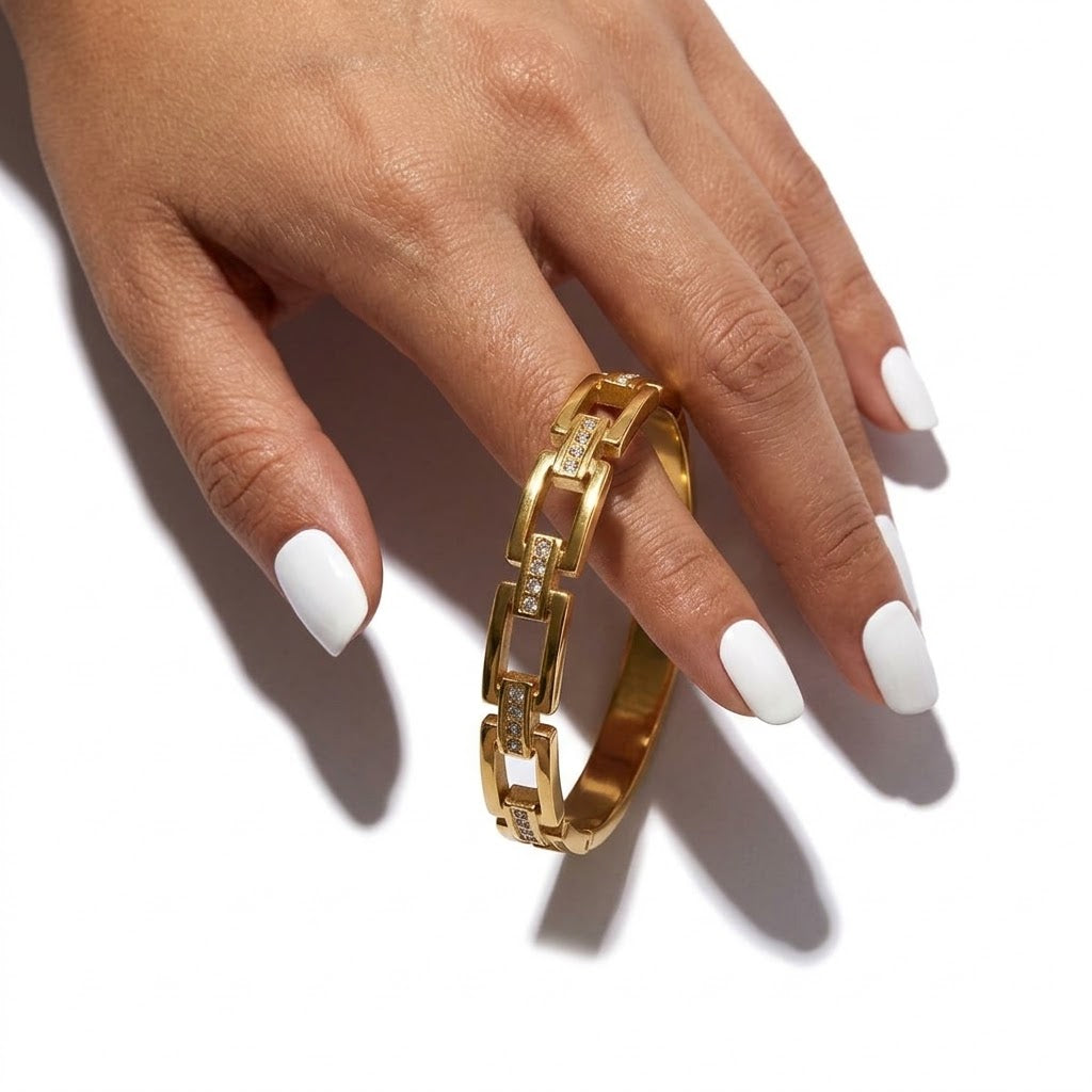 The Solis Rectangular Link Cuff Bracelet