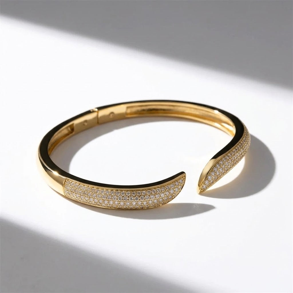 The Aurelia Pavé Zircon Tapered Crossover Bangle