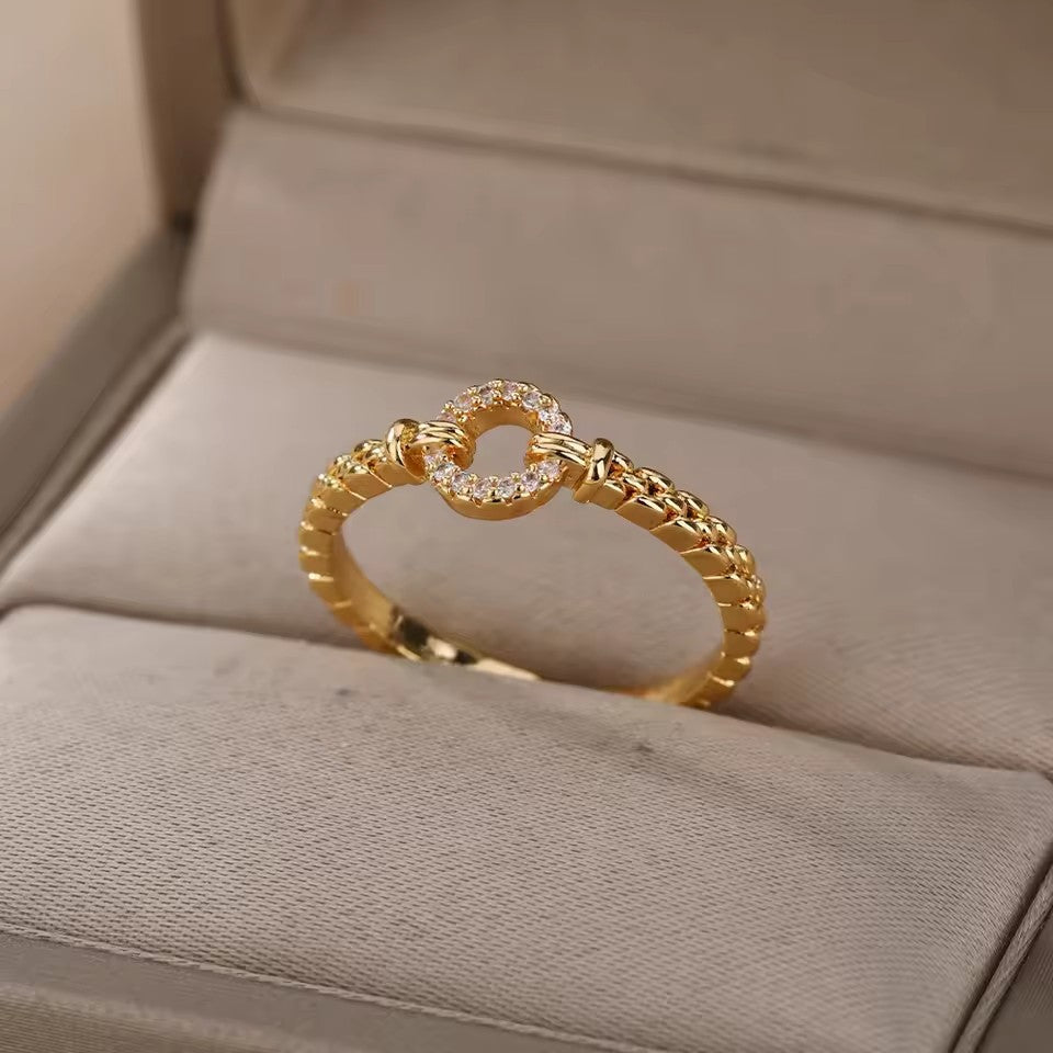 Sparkling Pave Circle Open Ring - Sophisticated Minimalism