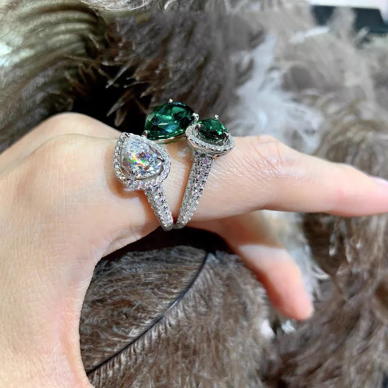 The Emerald Serpentine Triple Pear Statement Ring