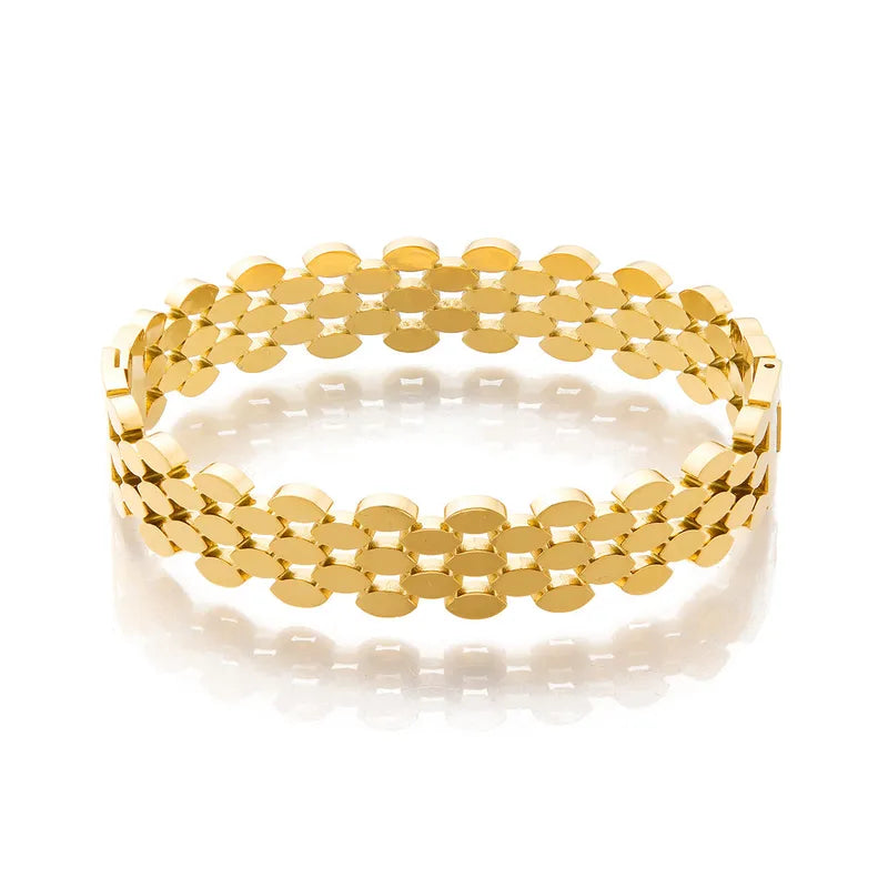 Luxury honeycomb bracelet plated with 18k gold