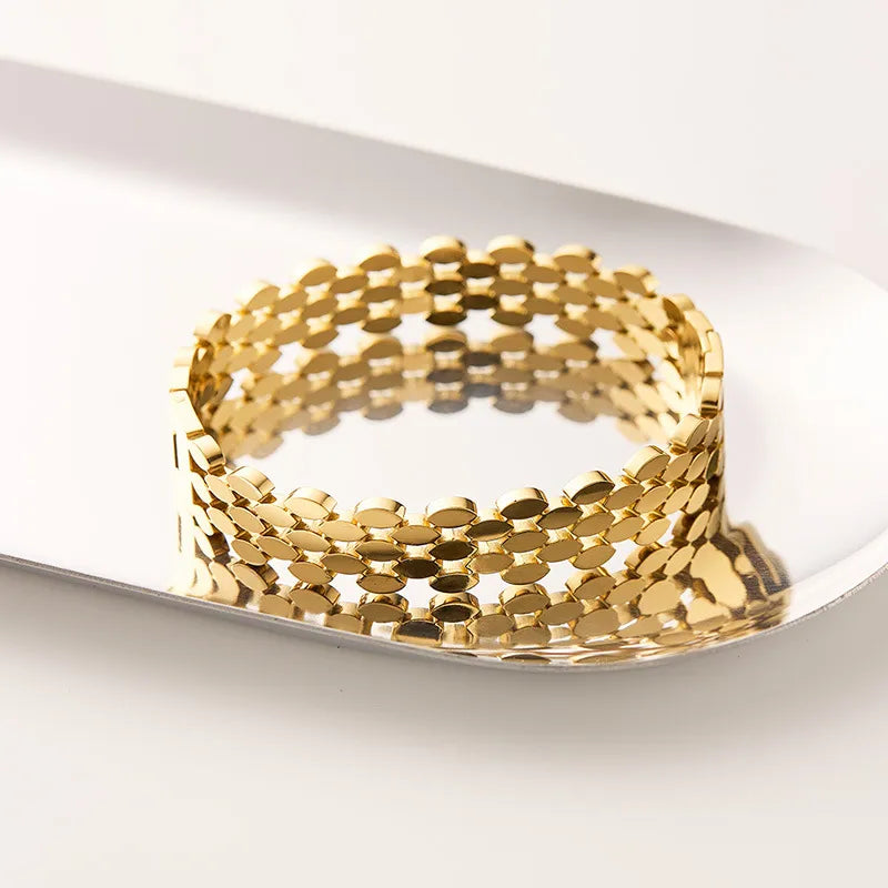 Luxury honeycomb bracelet plated with 18k gold