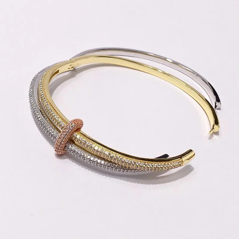 Trinity Color-Block Micro-Pave Chunky Statement Cuff