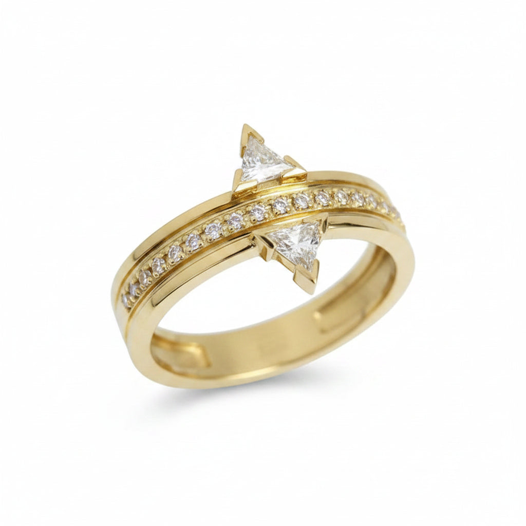 The Parisienne Geometric Trillion Solitaire Ring