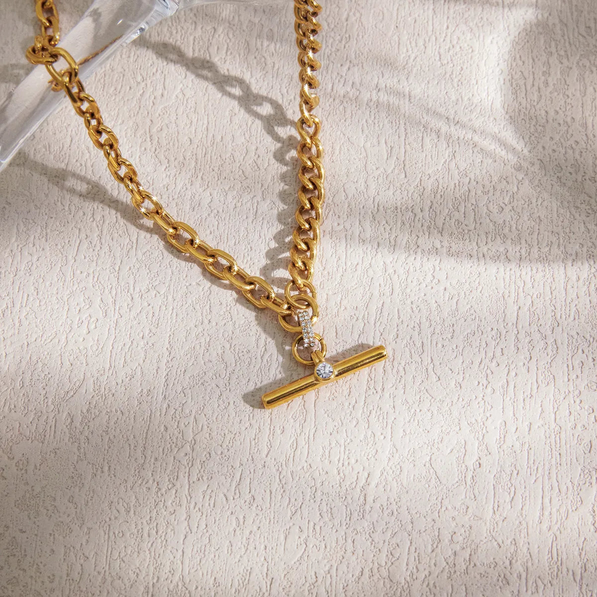 The Essential 18K Gold Stainless Steel T-Bar Cuban Chain