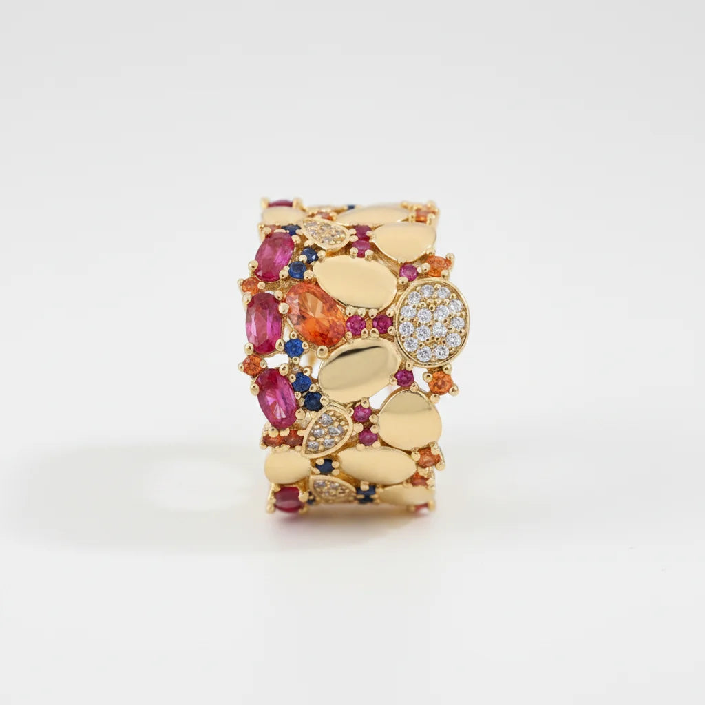 The Riviera Abstract Teardrop Pave Statement Ring