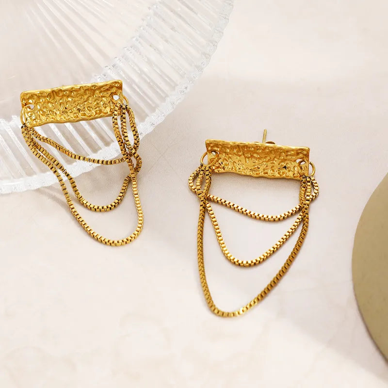Tarnish-Free Stainless Steel Triple Layer Draping Tassel Drops