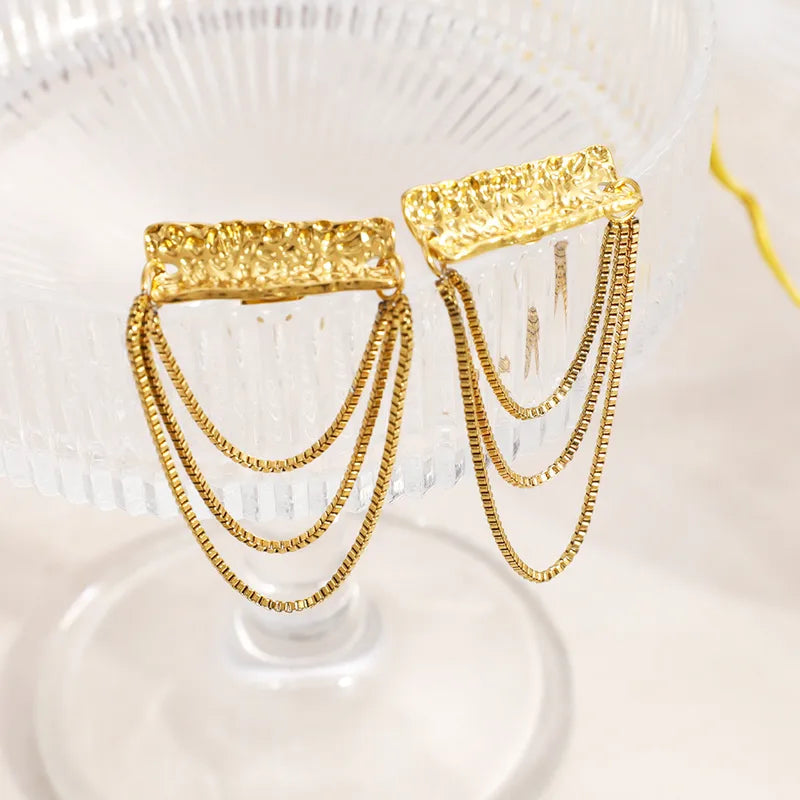Tarnish-Free Stainless Steel Triple Layer Draping Tassel Drops