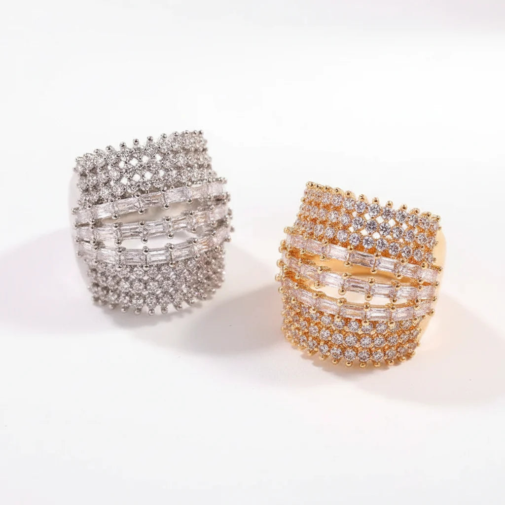 The Cathedral Tiered Micro-Pavé Luxury Band