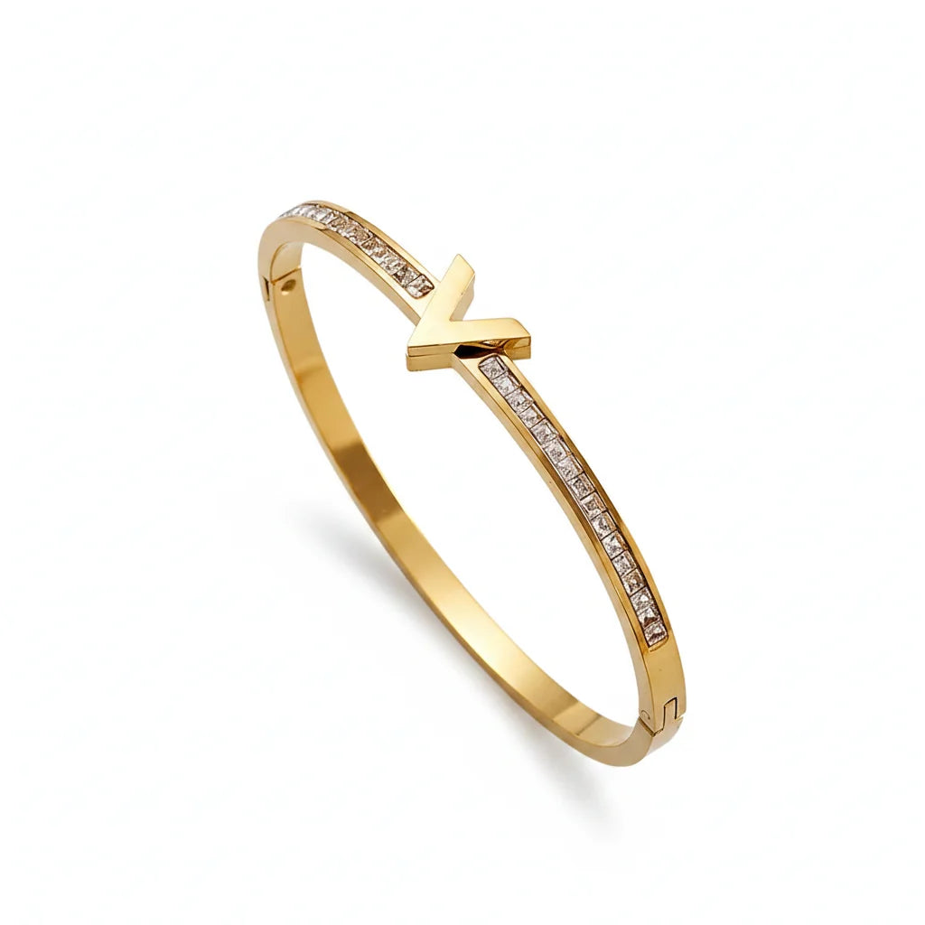 The Victoria Essential V Bangle | 18K Gold PVD