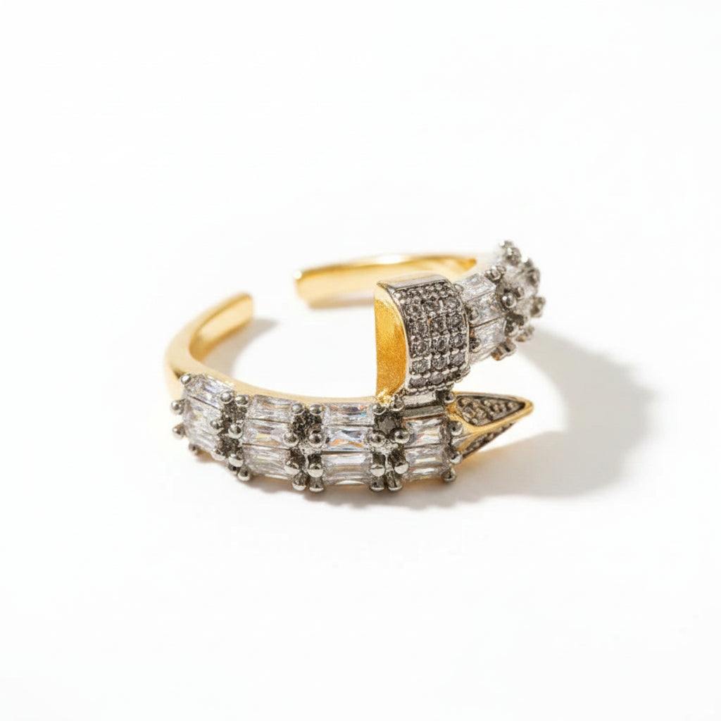 The Rebel Architectural Wrapped Nail Statement Ring