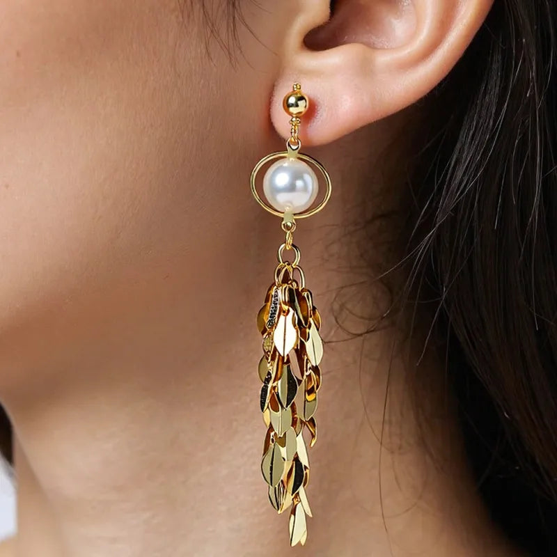 The Talia Slimming Metal Fringe Earrings
