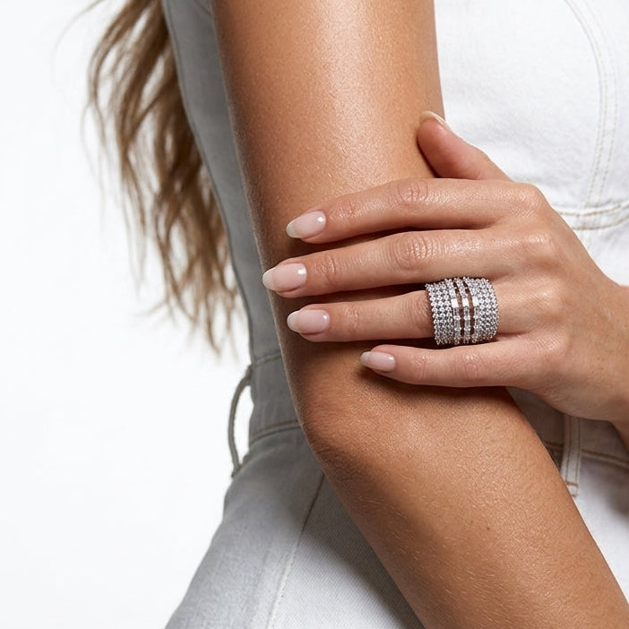 The Cathedral Tiered Micro-Pavé Luxury Band