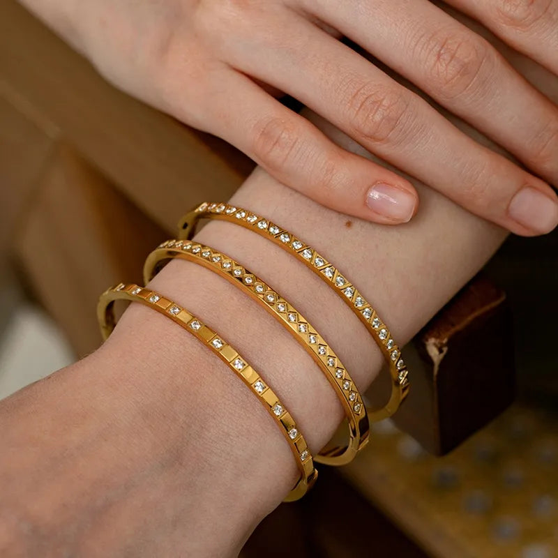 The Luminary Geometric Bangle | 18K Gold PVD