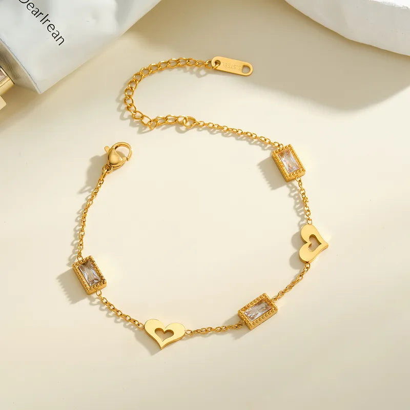 The Amora Geometric Heart & Zircon Bracelet