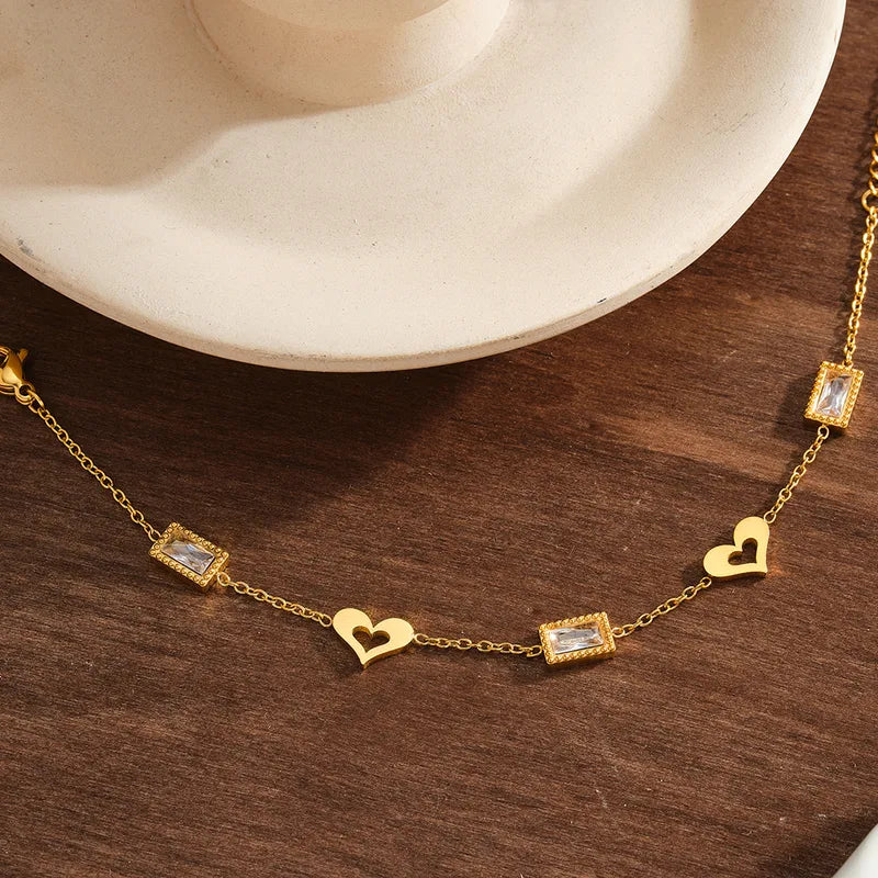 The Amora Geometric Heart & Zircon Bracelet