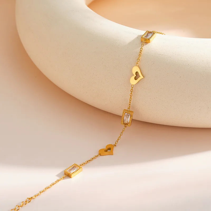 The Amora Geometric Heart & Zircon Bracelet